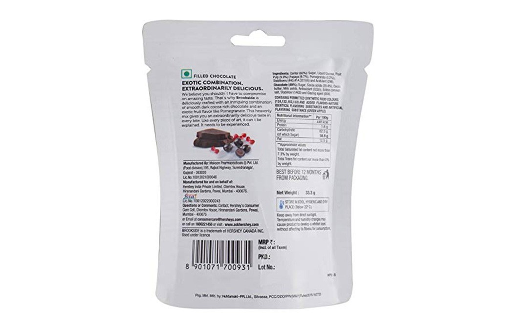 Brookside Pomegranate Flavored Center Chocolate   Pack  33.3 grams